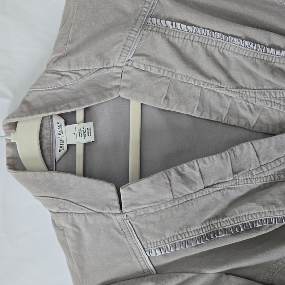 WHBM White House Black Market Grey Velvet Blazer with Grey Satin Trim Sz 4 - Picture 4 of 15